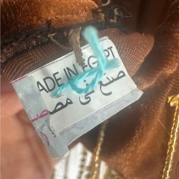 Brown Velvet Top & Shirt w/ Gold Fringe Beading 2 Piece Set Vintage Dance Outfit - Picture 7 of 8